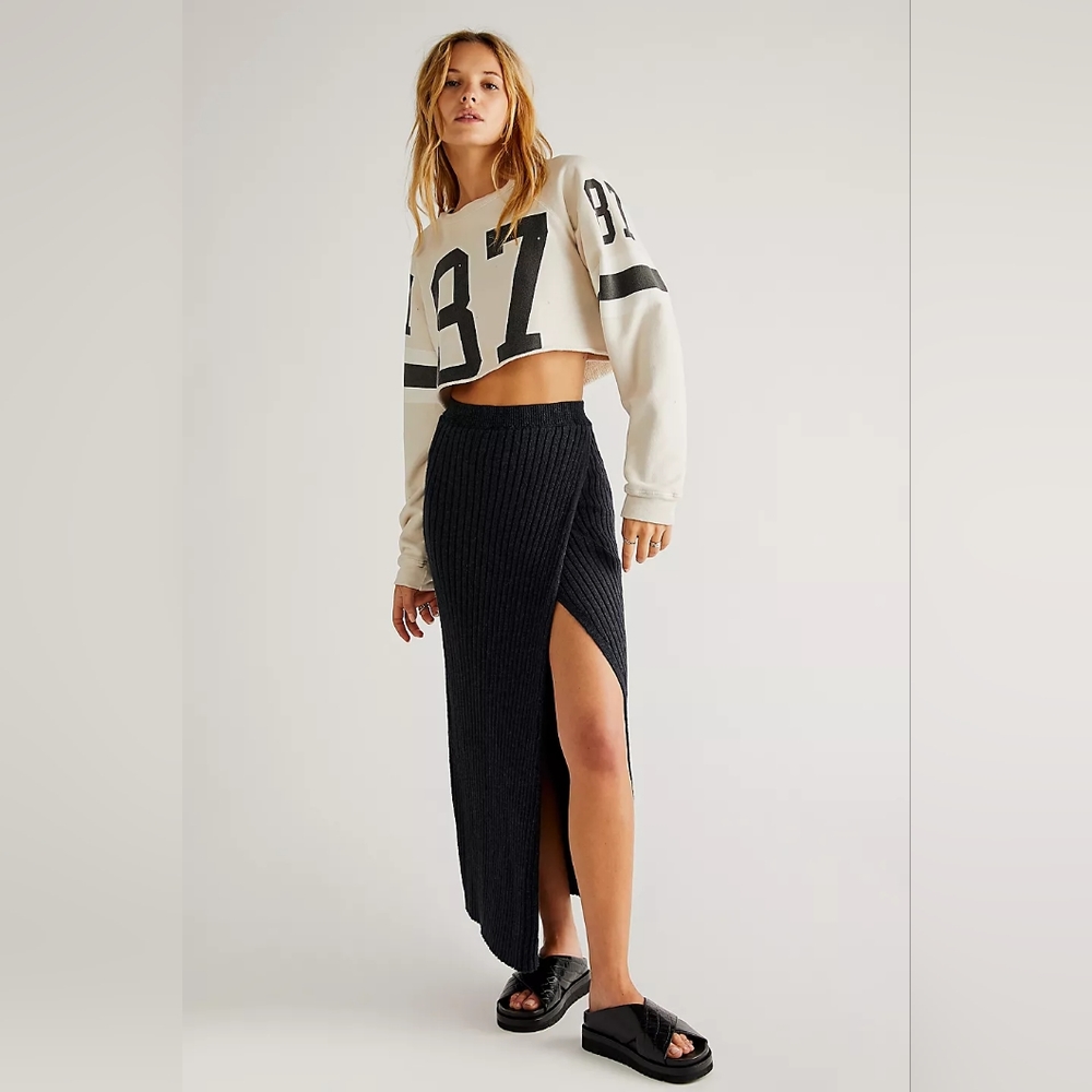 Free People Better Days Skirt, charcoal, size L, NWT